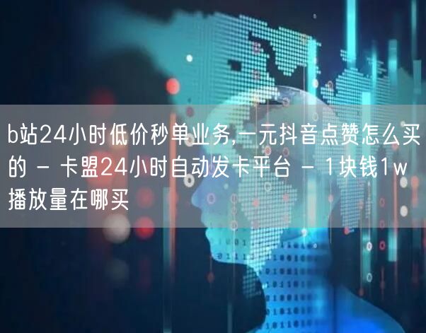 b站24小时低价秒单业务,一元抖音点赞怎