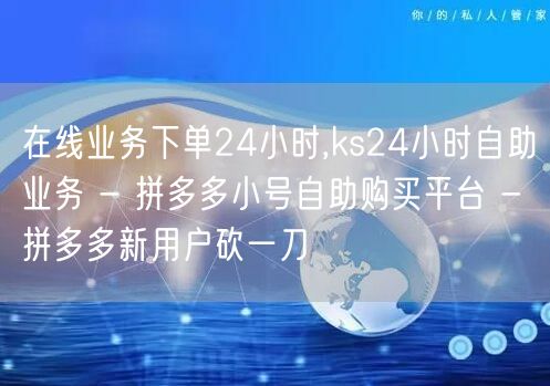 在线业务下单24小时,ks24小时自助业