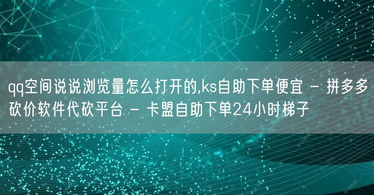 qq空间说说浏览量怎么打开的,ks自助下