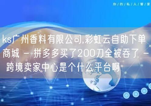 ks广州香料有限公司,彩虹云自助下单商城
