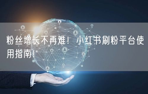 粉丝增长不再难！小红书刷粉平台使用指南！