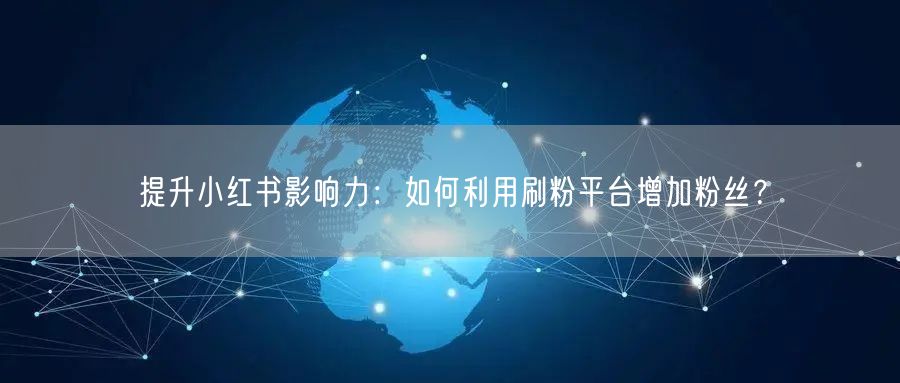 提升小红书影响力：如何利用刷粉平台增加粉