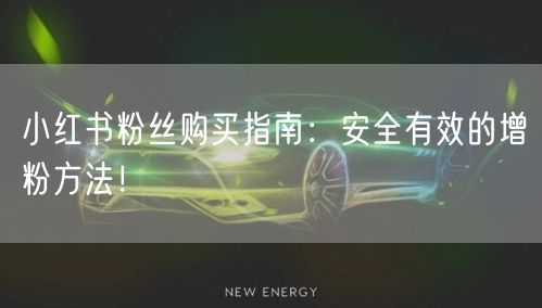 小红书粉丝购买指南：安全有效的增粉方法！
