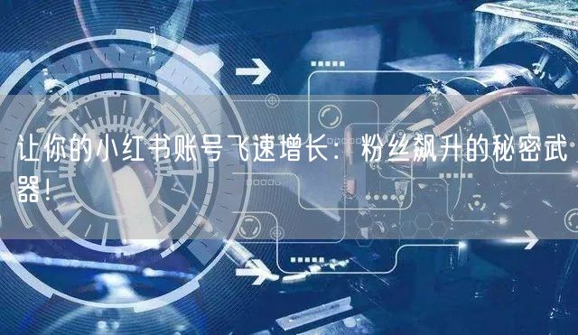 让你的小红书账号飞速增长：粉丝飙升的秘密