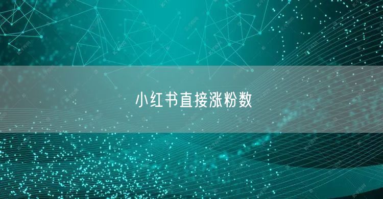 小红书直接涨粉数
