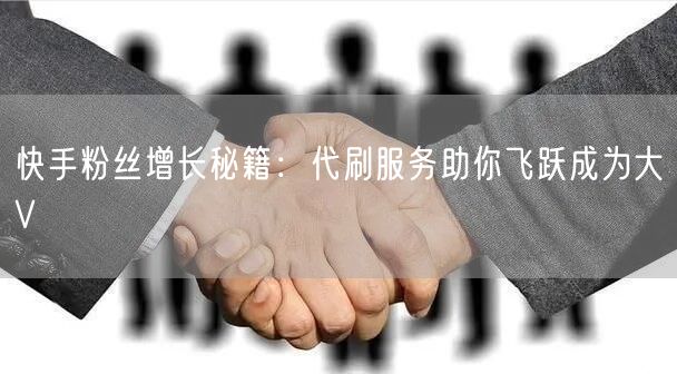 快手粉丝增长秘籍：代刷服务助你飞跃成为大