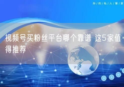 视频号买粉丝平台哪个靠谱 这5家值得推荐