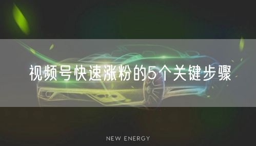 视频号快速涨粉的5个关键步骤
