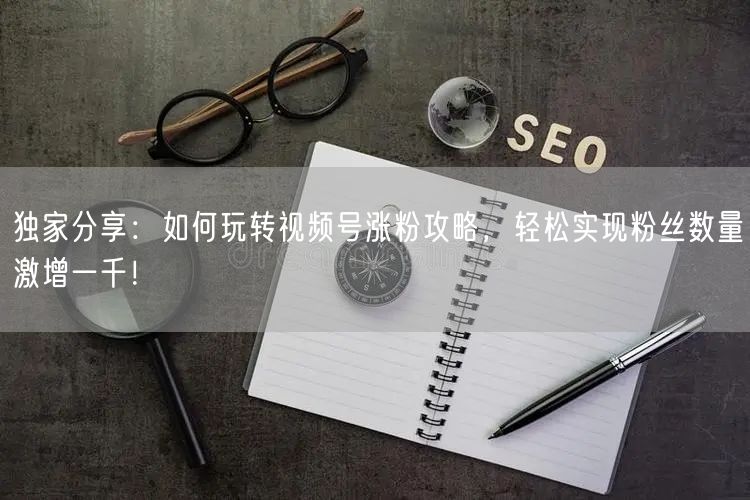 独家分享：如何玩转视频号涨粉攻略，轻松实