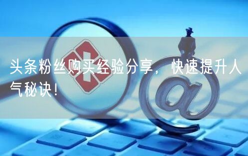 头条粉丝购买经验分享，快速提升人气秘诀！