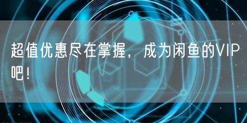 超值优惠尽在掌握，成为闲鱼的VIP吧！
