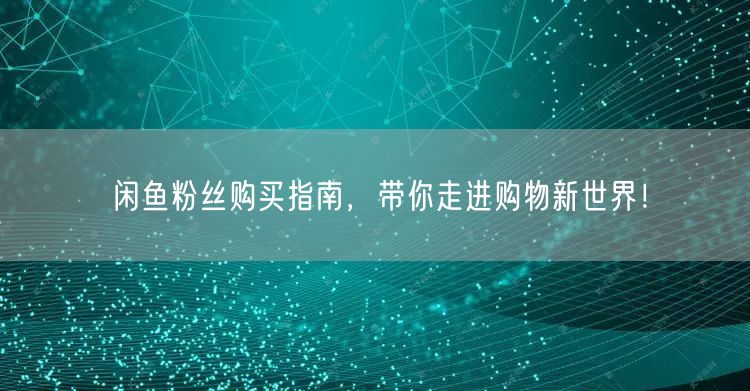 闲鱼粉丝购买指南，带你走进购物新世界！