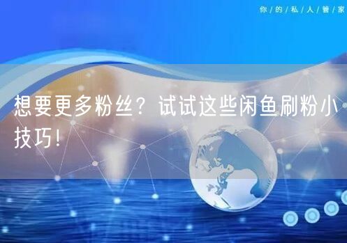 想要更多粉丝？试试这些闲鱼刷粉小技巧！