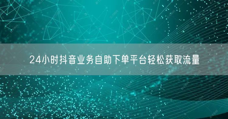 24小时抖音业务自助下单平台轻松获取流量