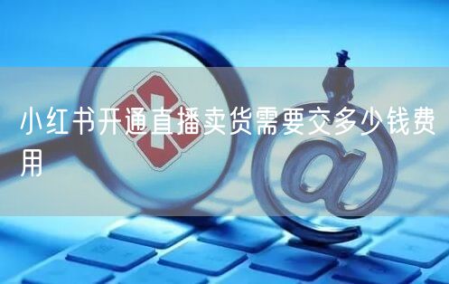 小红书开通直播卖货需要交多少钱费用