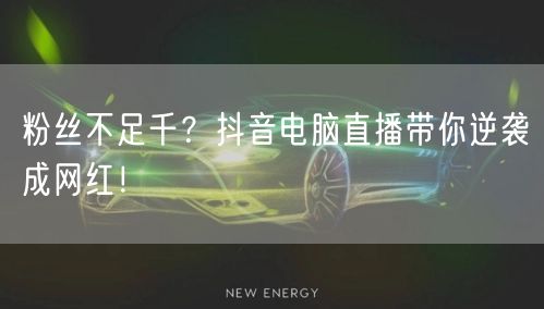 粉丝不足千？抖音电脑直播带你逆袭成网红！