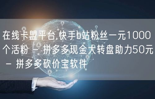 在线卡盟平台,快手b站粉丝一元1000个